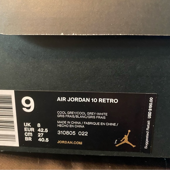Air Jordan 10 retro cool grey size 9 - Picture 4 of 8